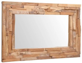 vidaXL Καθρέφτης Διακοσμητικός Ορθογώνιος 90 x 60 εκ. από Ξύλο Teak