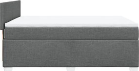 vidaXL Κρεβάτι Boxspring με Στρώμα Σκούρο Γκρι 140x190 εκ. Υφασμάτινο