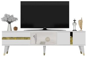 Έπιπλο Τηλεόρασης Vania 475OLV1154 150x50x29,6cm White-Gold