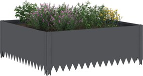 vidaXL Περίγραμμα γκαζόν 100 x 100 x 35 cm Ατσάλι Ανθρακί