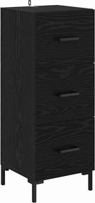 vidaXL Highboard Μαύρη Οξυά 34,5 x 34 x 180 εκ. Επεξεργασμένο ξύλο