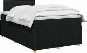 vidaXL Κρεβάτι box spring με στρώμα Μαύρο 120 x 190 cm Ύφασμα