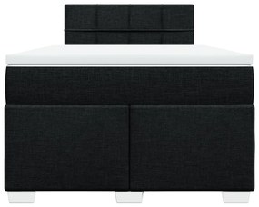 vidaXL Κρεβάτι Boxspring με Στρώμα Μαύρο 120x200 εκ. Υφασμάτινο