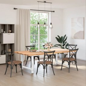 vidaXL Πόδια Τραπεζαρίας 2 τεμ. Λευκά 90x(72-73) εκ. Ατσάλι