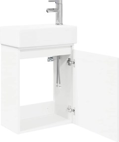 vidaXL Μονάδα μπάνιου με βρύση Λευκό 45,5 x 22,5 x 84 εκ