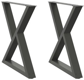 vidaXL Πόδια Τραπεζαρίας 2 τεμ. Ανθρακί 70x(72-73,3) εκ. Ατσάλι