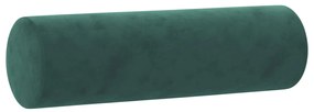 vidaXL Καναπές Διθέσιος Σκούρο Πράσινο 140 εκ. Βελούδινος με Μαξιλάρια
