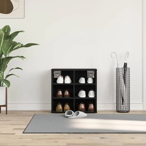 vidaXL Μαύρη Δρυς Ντουλάπα Παπουτσιών - 52.5 x 30 x 50 cm