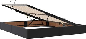 vidaXL Κρεβάτι Οθωμανικού Τύπου Μαύρο 160 x 200 cm Τεχνητό Δέρμα