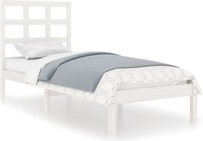 vidaXL Πλαίσιο Κρεβατιού Λευκό 75x190 εκ. Μασίφ Ξύλο Small Single