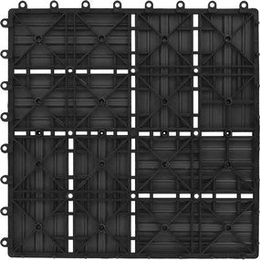 vidaXL Πλάκα Κατασκευής 11 pcs Μαύρο 30 x 30 cm WPC