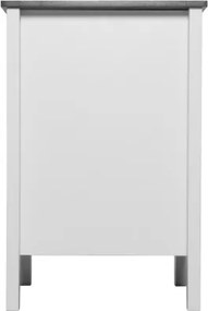 VEVOR Farmhouse End Table Night Stand with USB Outlets LED Light Set of 2 White