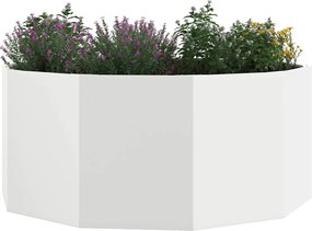 vidaXL Γλάστρα Λευκό 120 x 120 x 50 εκ Ατσάλι