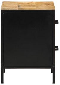 vidaXL κομοδίνο  40x35x50 εκ Συμπαγές Ξύλο Σαφές Μάνγκο
