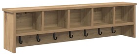 vidaXL Τοίχου Κρεμάστρα με ράφι artisan δρυς 100 x 16 x 26 εκ