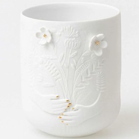 Βάση Ρεσώ Bloom RD0017420 Φ8x10cm White-Gold Raeder Porcelain