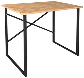 Γραφείο εργασίας Rilke Megapap χρώμα μαύρο - pine oak 90x60x75εκ.