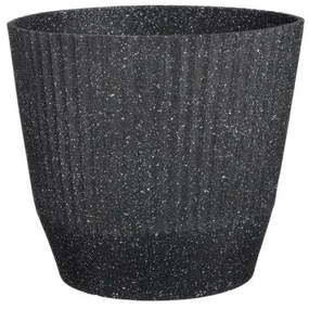 Γλάστρα PVC Terazzo Μαύρο 37x37x33,5 εκ. 9160-8 Supergreens-9160-8-Μαύρο 9160-8