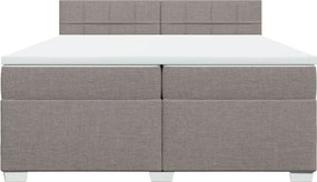 vidaXL Κρεβάτι Boxspring με Στρώμα Taupe 200x200 εκ. Υφασμάτινο