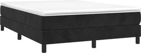 vidaXL Κρεβάτι Boxspring με Στρώμα Μαύρο 140x190 εκ. Βελούδινο