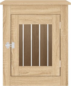 vidaXL Κλουβί Σκύλου Sonoma Δρυς 55 x 75 x 65 εκ. από Επεξεργ. Ξύλο