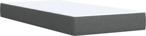 vidaXL Κρεβάτι Boxspring με Στρώμα Σκούρο Γκρι 100x200 εκ. Υφασμάτινο