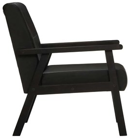 vidaXL Πολυθρόνα Μαύρη από Γνήσιο Δέρμα