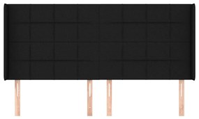 Κεφαλάρι με Πτερύγια Μαύρο 183x16x118/128 εκ. Υφασμάτινο 3119596