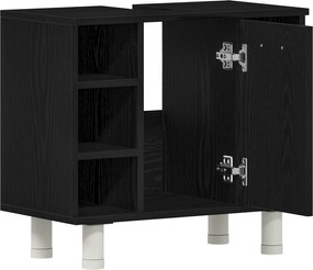 vidaXL Ντουλάπι Μπάνιου Μαύρη Οξυά 60 x 32 x 54 εκ Επεξεργασμένο ξύλο