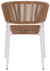 ΠΟΛΥΘΡΟΝΑ ΑΛΟΥΜΙΝΙΟΥ ΛΕΥΚΗ ΜΕ WICKER ΜΠΕΖ HM5783.02 56x60x78 εκ. - Πολυπροπυλένιο - HM5783.02