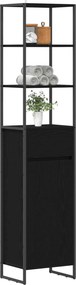 vidaXL Ντουλάπι Μπάνιου Μαύρη Οξυά 40 x 30 x 180 εκ Επεξεργασμένο ξύλο