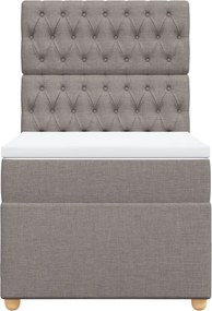 vidaXL Κρεβάτι Boxspring με Στρώμα Taupe 80x200 εκ. Υφασμάτινο