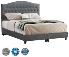 Κρεβάτι Malena HM638.10 Για Στρώμα 150x200cm Grey Διπλό Βελούδο