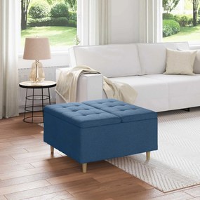 vidaXL Οθωμανό με Αποθηκευτικό Χώρο Μπλε 80 x 80 x 45 cm ύφασμα
