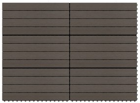vidaXL Πλακάκια Deck 6 τεμ. Σκούρο Καφέ 60 x 30 εκ. 1,08 μ² από WPC