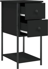 vidaXL Κομοδίνο Μαύρο 32 x 42 x 70 εκ. από Επεξεργασμένο Ξύλο
