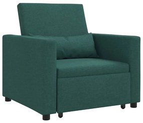 vidaXL Μονός καναπές-κρεβάτι Σκούρο πράσινο 90 x 165 x 87 εκ. ύφασμα