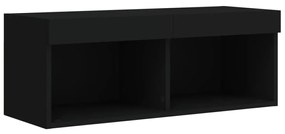 Έπιπλο Τηλεόρασης με LED Μαύρο 80 x 30 x 30 εκ. - Μαύρο