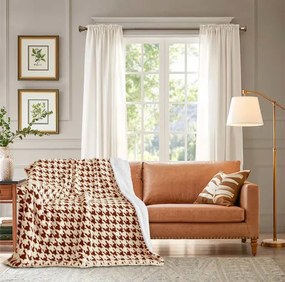 Κουβέρτα Προβατάκι Καρώ Καφέ QNG16509 - 1.60x2.20