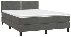 ΚΡΕΒΑΤΙ BOXSPRING ΜΕ ΣΤΡΩΜΑ ΣΚΟΥΡΟ ΓΚΡΙ 140X200 ΕΚ. ΒΕΛΟΥΔΙΝΟ 3141246