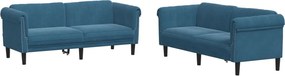 vidaXL Σετ Σαλονιού 2 Τεμαχίων Μπλε από Βελούδο