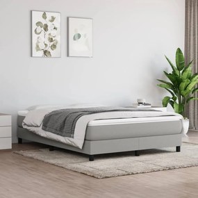 Κρεβάτι Boxspring με Στρώμα Ανοιχτό Γκρι 140x190 εκ. Υφασμάτινο - Γκρι