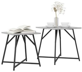 vidaXL Σετ βοηθητικά τραπεζάκια 2 pcs Γκρι σονόμα και Μαύρο