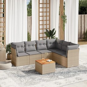 vidaXL Patio Sofa Set 6-θέσια Μικτό μπεζ και γκρι