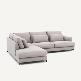 Γωνιακός καναπές αριστερός, βελούδινος, Marsile