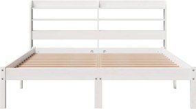 vidaXL Σκελετός Κρεβ. Χωρίς Στρώμα Λευκό 140x200 εκ Μασίφ Πεύκο