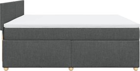 vidaXL Κρεβάτι Boxspring με Στρώμα Σκούρο Γκρι 200x200 εκ. Υφασμάτινο