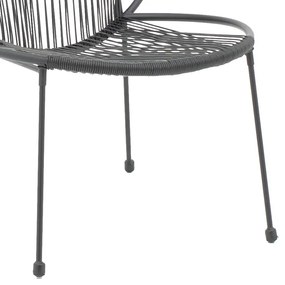 Καρέκλα κήπου Dapper μαύρο μέταλλο-pe μαύρο 64.5x74.5x76εκ 65x70x93.5 εκ.