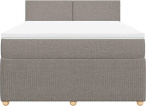 vidaXL Κρεβάτι Boxspring με Στρώμα Taupe 140x200 εκ. Υφασμάτινο