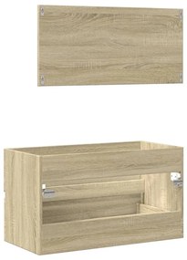 vidaXL Ντουλάπι Μπάνιου με Καθρέφτη Sonoma δρυς 80x38,5x45 εκ.
